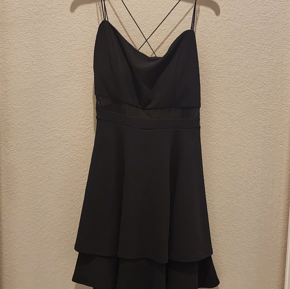 Honey and RosieHalter Neck Illusion-Waist Double Hem Fit-And-Flare Dress